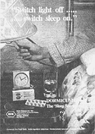 Roche рекламирует стандартное использование своего препарата дормикума (мидазолама) в качестве снотворного, Малайзия, DIMS, октябрь 1988